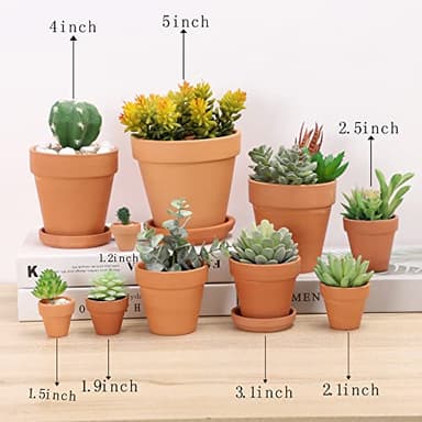 Yishang 2 inch Small Terracotta Pots with Drainage Holes,Mini Clay Ceramic Pottery Planter,Cactus Flower Nursery Terra Cotta Pots,for Indoor/Outdoor Succulent Plants,Crafts,Wedding Favor-54 Pack - Image 5