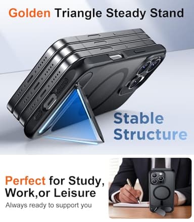 Temdan Magnetic Compatible with iPhone 16 Pro Case, [Built-in Invisible Kickstand][Compatible with MagSafe] [Military Grade Shockproof] Slim Translucent Matte Phone Case for iPhone 16 Pro 6.3" - Image 5