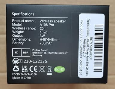 EWA Travel Case Packed, A106 Pro Portable Bluetooth Speaker with Custom Bass Radiator, Brief Design, IP67 Waterproof, Perfect Mini Speaker for Shower, Room, Bike, Car (Black) - Image 8