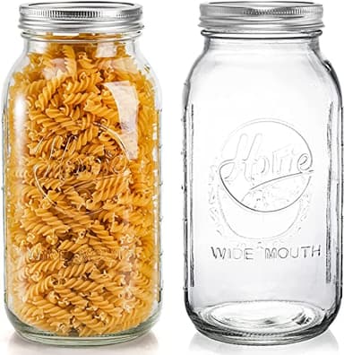 Tebery 3 Pack Wide Mouth Mason Jars 64 oz with Airtight Lids and Band, 1/2 Gallon Clear Glass Storage Jars For Canning, Fermenting, Pickling, Storing - Image 4