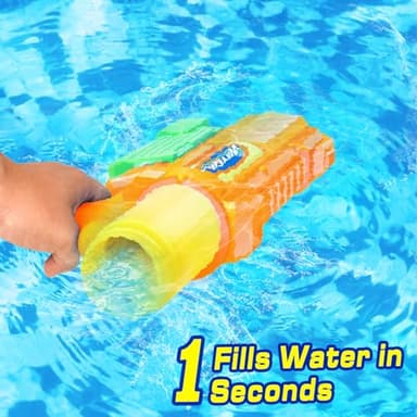 Super Water Gun for Kids Adults: 1200cc Super Water Gun Soaker 2 Pack Squirt Blasters with Impressive Range - Ideal Toys for Boys Girls Summer Outdoor Swimming Pool Beach Sand Water Fighting Fun - Image 3