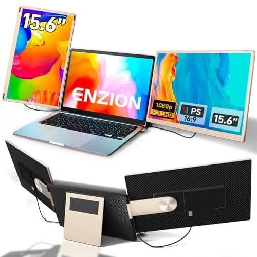 Enzion Laptop Screen Extender,Upgraded 15.6" Portable Monitor,FHD 1080P Triple Laptop Screen Extender,Detachable Dual Monitor for 13”-17” Laptops,Plug & Play,Compatible with Mac/Wins/Chrome/Dex - Image 1