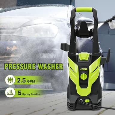 Pressure Washer, Power Washer with 4 Quick Connect Nozzles, High Pressure Cleaning Machine with Foam Cannon for Cars/Fences/Driveways/Patios/Home Cleaning - Image 2