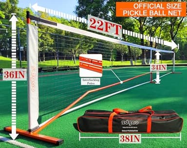 Zdgao Pickleball Set with Net for Driveway, 22 FT Regulation Size Pickleball Net Set with Paddles Set of 4, Outdoor Pickleballs, Court Markers and Carry Bag for Driveway, Backyard, Home - Image 4
