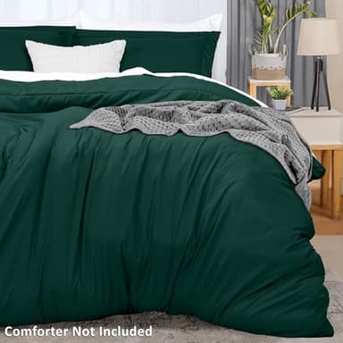 Utopia Bedding Duvet Cover Queen Size - 3 Piece with Zipper Closure - 1 Comforter Cover 90X90 Inches & 2 Pillow Shams 20X26 Inches (Emerald) Comforter Not Included - Image 4