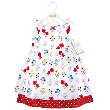 Hudson Baby Baby Girls' Cotton Dresses and Leggings, Wildflower, 3-6 Months - Image 2