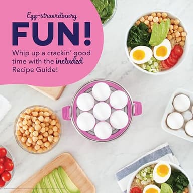 PEEPS x Dash Bunny Rapid Egg Cooker: 7 Egg Capacity Electric Egg Cooker for Hard Boiled Eggs, Poached Eggs, Scrambled Eggs, or Omelets with Auto Shut off Feature - Pink - Image 6