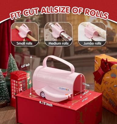 Wrapping Paper Cutter with 3 Replaceable Blades, Gift Wrap Cutter Tool for Gift Wrapping, Paper Roll Cutter for Christmas Holiday Birthday - Image 8