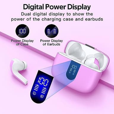 TAGRY Bluetooth Headphones True Wireless Earbuds 60H Playback LED Power Display Earphones with Wireless Charging Case IPX5 Waterproof in-Ear Ear buds with Mic for TV Smart Phone Laptop Computer Sports - Image 2