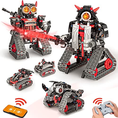 Opmind 5 in 1 STEM RC Robot Building Kit, APP & Remote Control Samurai/Ninja Blocks 419 Pcs, Erector Set RC Toy for Kids, DIY Build Science Educational Gift for Age 6 7 8 9 10 11 12+ Boys & Girls - Image 1