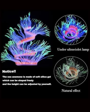 ZtohPyo 4 Pieces Aquarium Fish Tank Decorations with Glowing Effect, Silicone Glow Artificial Ornament Coral Reef Plants for Aquarium Decoration Small and Large Fish Bowl Decor Accessories - Image 5
