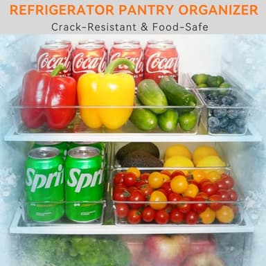 6 Pack Large Clear Plastic Drawer Organizer Trays, Acrylic Kitchen Drawer Organization and Storage Dividers, Non-Slip Storage Bins for Makeup, Kitchen Utensils, Bathroom, Jewelries and Office Desk - Image 7