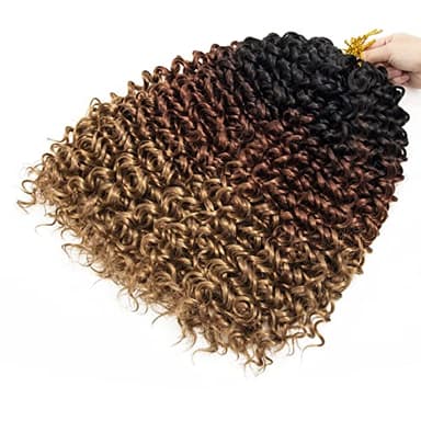 8 Packs Curly Crochet Hair GoGo Curl Crochet hair for Women Deep Wave Braiding hair,Synthetic Bohemian Crochet Braid Water Wave Crochet hair Extensions(18inch, 1B/30/27) - Image 5