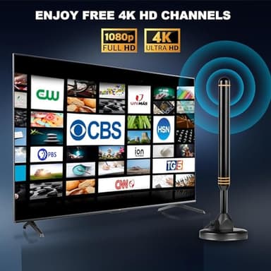 HECHOBO TV Antenna Indoor, Digital TV Antenna for Smart TV Indoor, 32.8ft Long Cable, Omnidirectional Receiving, Supports 4K 1080P TV - Image 6