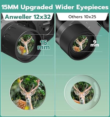 Anweller Binoculars with Camera, 12x32 High Powered Compact Binoculars for Adults and Kids, for Bird Watching, Cruise Ship, Hunting, Travel, Hiking, Sport Games, Concert - Image 3