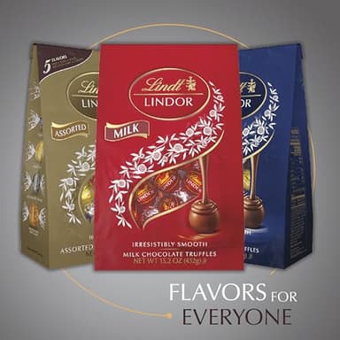 Lindt LINDOR Milk Assorted Chocolate Candy Truffles, Halloween Candy Variety Pack, 15.2 oz. Bag - Image 6