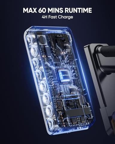 Cordless Vacuum Cleaner, 580W 48KPA 60 Mins Vacuum Cleaners for Home, Stick Vacuum with 1.8L Large Dust Cup, Wall Mount Charging, Anti-Tangle Wireless, Green Light for Pet Hair, Carpets, Hardwood - Image 3