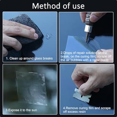 CAIJINEW Windshield Crack Chip Repair Kit: 2 Bottles Quick Fix Car Windows Glass Tool Used for Scratches Star Shaped - Image 4
