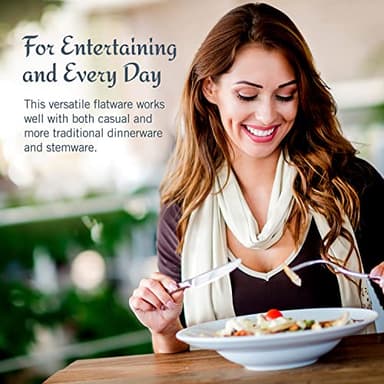 Mikasa Bravo 65-Piece Flatware Set for 12, 18/10 Stainless Steel Silverware with Full Service, Includes Forks, Knives, Spoons, and Serving Utensils - Image 7