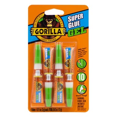 Gorilla Super Glue Gel, Clear Glue, Four 3 Gram Tubes (Pack of 1) - All Purpose and Fast Setting for Projects and Repairs - Image 1