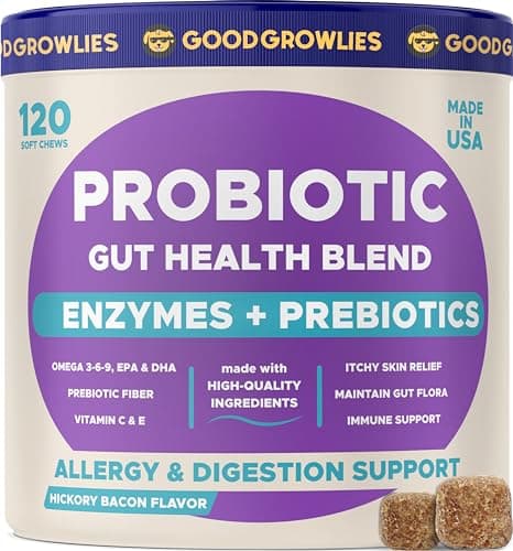 GOODGROWLIES Probiotics for Dogs Gut Health & Digestive Function Support - Probiotic Chews w Pumpkin & Omega - Upset Stomach & Gas Relief, Constipation, Canine Prebiotic Supplement - Image 1