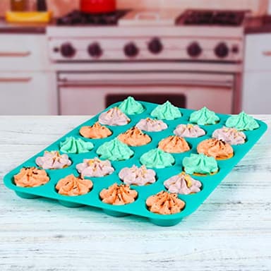 Mini Muffin Pan 24 Mini Cupcake Pans Silicone Molds Food Grade Silicone Muffin Pans for Baking Pack of 2 - Image 6