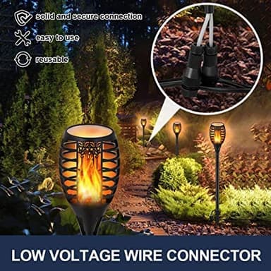 LUYE Low Voltage Torch Landscape Lights 12V Outdoor Wired LED Torches Pathway Lights IP65 Waterproof Flickering Flame Torch Light Low Voltage Landscape Lighting Christmas Decoration Light (6Pack) - Image 5