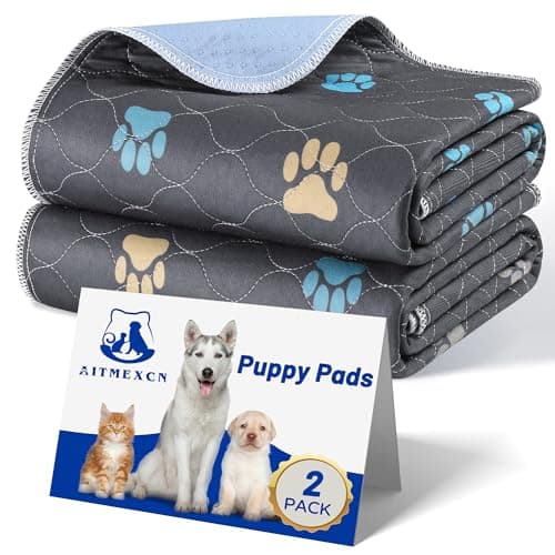 Aitmexcn Washable Puppy Dog Pee Pad, 2PCS 100% Waterproof Whelping Training Mat for Puppy/Senior Dog, Fast Drying Reusable Puppy Pads for Indoor, Outdoor and Car Travel- 24'' x 36'' - Image 1