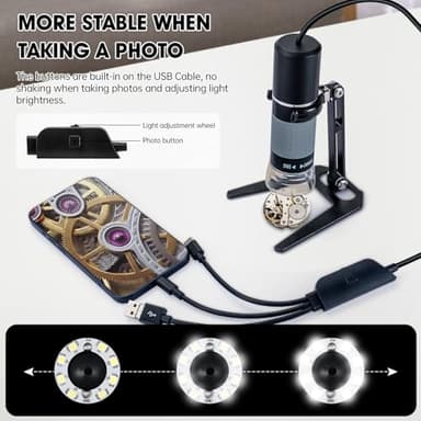 Bysameyee 1080P USB Microscope with Metal Stand, 50X-1000X Handheld Digital Microscope Camera Compatible with iPhone/Android/Windows/Mac - Image 5