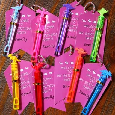 32 Pack Bubble for Kids Party Favors, 8 Style Mini Bubble Wands with Gift Box, Dinosaur Toys Bulk for Carnival Prizes Goodie Bag Stuffers Supplies, Birthday Bath Time Bubbles Blower Toy for Girl Boy - Image 3