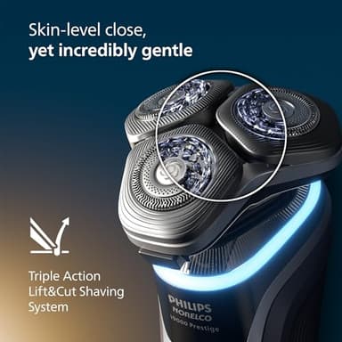 Philips Norelco Shaver i9000 Prestige, Wet & Dry Electric Shaver, Mystic Aqua, SenseIQ Technology, Triple Lift & Cut System, 360 Rotating Dual SteelPrecision Blades, Nose Trimmer, XP9201/88 - Image 3