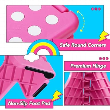 Delxo Folding Step Stool, 13 inch Non-Slip Foldable Stools for Kids & Adults Up to 300 LBS, Step Stool with Handle, Lightweight for Kitchen, Bathroom, Bedroom, Garden, Rose Pink, 1PC - Image 3