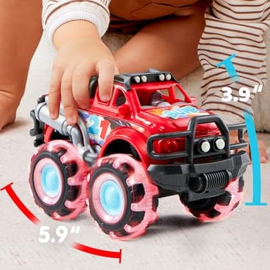 Vroomix 3Pack Monster Truck Toy - Toy Truck with Flashing LED Wheels - Light-Up Cars for Toddlers - Birthday Gift for Boys Girls - Friction-Powered - Image 5