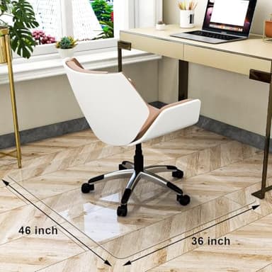GLSLAND 46" x 55" Tempered Glass Chair Mat Heavy-Duty Floor Protector for Carpet & Hard Floors Scratch-Resistant Clear Office Mat 1/5" Clear - Image 7