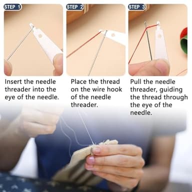 37Pcs Sewing Tool Set, Big Eye Steel Sewing Needle Kit, Threader and Needle Repair Kit Stainless Steel Needles for Hand Sewing - Image 3