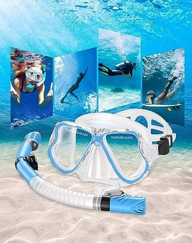 Greatever Dry Snorkel Set,Panoramic Wide View,Anti-Fog Scuba Diving Mask,Professional Snorkeling Gear for Kids - Image 7
