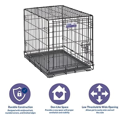MidWest Homes for Pets 24-Inch iCrate Folding Dog Crate with Divider Panel, Leak-Proof Tray & Secure Latches – Metal Wire Kennel for Small Breeds – Portable, Durable & Easy to Assemble - Image 3