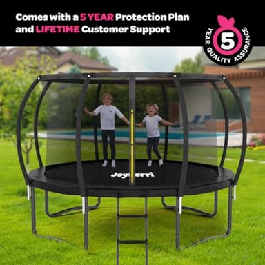 Trampoline for Kids and Adults - 8Ft 10Ft 12Ft 14FT Trampoline with Net - with Bonus Sprinkler and LED Lights/ASTM Certified/Extra Sturdy Recreational Outdoor Trampolines - Image 4