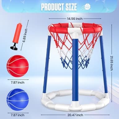 CHMYWJ Pool Basketball Hoop Pool Games Pool Toys with 2 Basketballs Floating Basketball Hoop for Pool for Kids & Adults Indoor Outdoor - Image 4