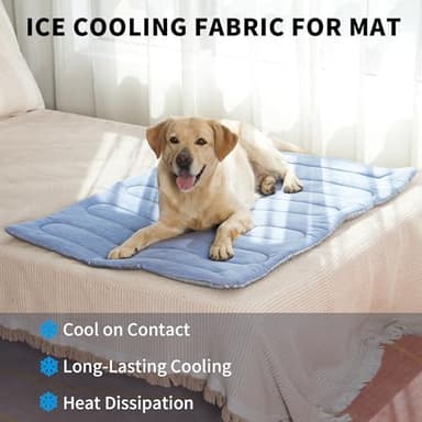 MARUNDA Dog Cooling Mat, 36" x 24" Thicken Waterproof Cooling Mat for Extra Large Dog, Q-MAX>0.5 Ice Cool Fabric-Cool on Contact，Easy Washable Pet Pad in Summer (36" x 24" (L-Crate), Blue) - Image 7