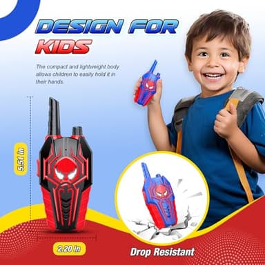 Cool Walkie Talkies for Boys Kids: Gifts Toys for 3 4 5 6 7 8 Year Old Boys Ages 5-7 Kids Walkie Talkies 2 Pack Outdoor Hiking Camping 2 Way Radio Toy Age 3-8 Year Old Boy Girl Birthday Gifts - Image 3
