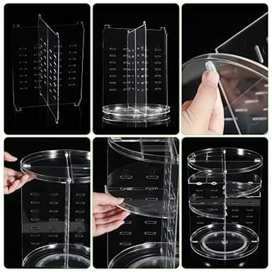 COYAHO 360 Rotating Makeup Organizer, Spinning Countertop, Cosmetic Holder Shelf, Make Up Organizers and Storage for Bedroom, Transparent - Image 6