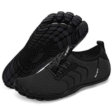 Racqua Water Shoes Quick Dry Barefoot Beach Aqua Sport Swim Surf Pool Hiking Diving Walking for Men Women Black 10 W/9 M - Image 1