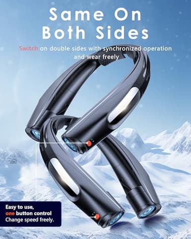 Portable Neck Fan, Hands Free Personal Fan- 6000mAh Battery Operated, USB Rechargeable Fan with 6 Adjustable Speeds, Cooling Wearable Fan for Home, Office, Outdoor, Travel-Black - Image 8