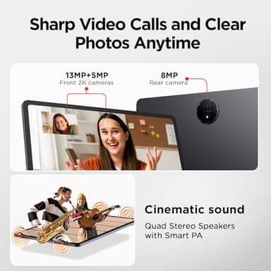 TCL NXTPAPER 14 Android Tablet, 14.3" Paper-Like Display Drawing Pad & Digital Notebook with 4096-Level Stylus & Flip Case, 8+8GB RAM, 256GB Storage, 10000mAh Battery, Multi-Window, Gray - Image 7