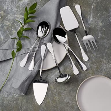 Gourmet Basics by Mikasa 5181046 Kaylee 8-Piece Stainless Steel Serving Set - Image 5