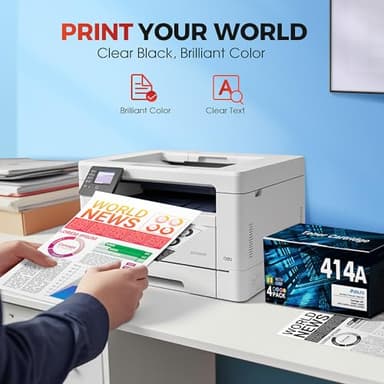 414A Toner Cartridges 4 Pack - Replacement for HP 414A Toner Cartridges 4 Pack HP 414A Black Toner to use with HP Color Pro MFP M479fdw M479fdn M454dw M454dn Printer, W2020A, with CHIP - Image 5