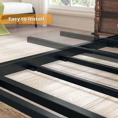 LIKIMIO Full Size Bed Frame, Storage Headboard with Charging Station, Solid and Stable, Noise Free, No Box Spring Needed, Easy Assembly (Walnut and Beige) - Image 8