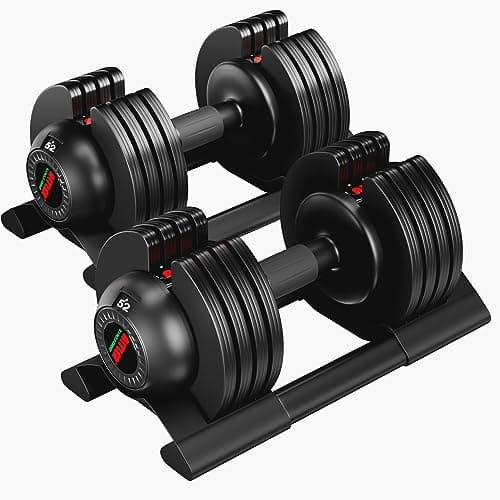 Adjustable Dumbbell Set with Tray - 52lbs, Anti-Slip Handle & Weight Plate for Home Strength Training - Image 1