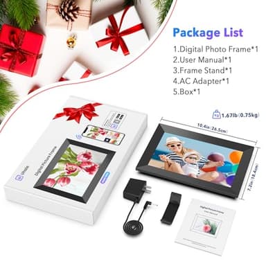 Uhale 10.1" Digital Picture Frame with 32GB Storage Support SD Card, Electronic Photo Frames with 1280x800 HD IPS Touch Screen, Instantly and Securely Share Memories, Send Wishes from Anywhere - Image 9